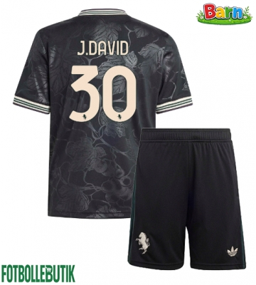 Juventus Jonathan David #30 Tredjeställ Barn 2025-26 Kortärmad (+ Korta byxor)